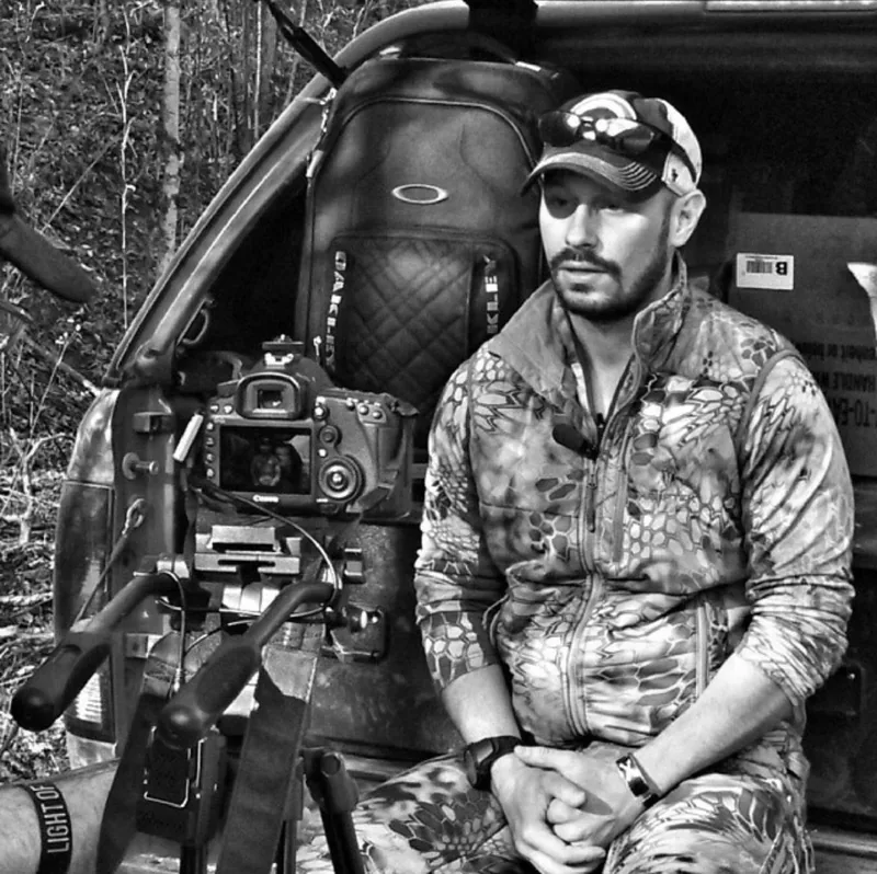 A camera filming an interview outdoors for Orion’s Kin